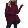 imageANRABESS Womens Oversized Turtleneck Batwing Long Sleeve Casual Cozy Baggy Knit Pullover Tunic Sweater 2025 Fall OutfitsWine Red