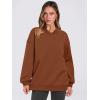 imageANRABESS Womens Oversized V Neck Sweatshirt Fleece Long Sleeve Hoodies Pullover Comfy Top Outfits 2025 Teen Preppy ClothesCaramel