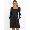 imageANRABESS Womens Square Neck Long Sleeve Fall Dress Casual Ribbed Knit Soft 2025 Trendy Short Sweater Dresses with PocketsBlack