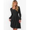 imageANRABESS Womens Square Neck Long Sleeve Fall Dress Casual Ribbed Knit Soft 2025 Trendy Short Sweater Dresses with PocketsBlack