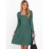 imageANRABESS Womens Square Neck Long Sleeve Fall Dress Casual Ribbed Knit Soft 2025 Trendy Short Sweater Dresses with PocketsGreen