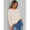 imageANRABESS Womens Striped Sweaters Long Sleeve Top Crewneck Color Block Casual Loose Knitted Pullover Shirts 2025 Fall OutfitsApricot White Orange