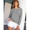 imageANRABESS Womens Striped Sweaters Long Sleeve Top Crewneck Color Block Casual Loose Knitted Pullover Shirts 2025 Fall OutfitsBlack White Apricot