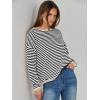 imageANRABESS Womens Striped Sweaters Long Sleeve Top Crewneck Color Block Casual Loose Knitted Pullover Shirts 2025 Fall OutfitsBlack White Apricot