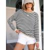 imageANRABESS Womens Striped Sweaters Long Sleeve Top Crewneck Color Block Casual Loose Knitted Pullover Shirts 2025 Fall OutfitsBlack White Apricot