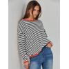 imageANRABESS Womens Striped Sweaters Long Sleeve Top Crewneck Color Block Casual Loose Knitted Pullover Shirts 2025 Fall OutfitsBlack White Orange