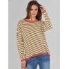 imageANRABESS Womens Striped Sweaters Long Sleeve Top Crewneck Color Block Casual Loose Knitted Pullover Shirts 2025 Fall OutfitsBrown White Orange