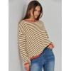 imageANRABESS Womens Striped Sweaters Long Sleeve Top Crewneck Color Block Casual Loose Knitted Pullover Shirts 2025 Fall OutfitsBrown White Orange