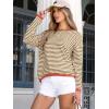 imageANRABESS Womens Striped Sweaters Long Sleeve Top Crewneck Color Block Casual Loose Knitted Pullover Shirts 2025 Fall OutfitsBrown White Orange