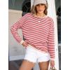 imageANRABESS Womens Striped Sweaters Long Sleeve Top Crewneck Color Block Casual Loose Knitted Pullover Shirts 2025 Fall OutfitsRed White Apricot