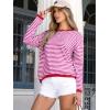 imageANRABESS Womens Striped Sweaters Long Sleeve Top Crewneck Color Block Casual Loose Knitted Pullover Shirts 2025 Fall OutfitsRed White Pink