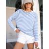 imageANRABESS Womens Striped Sweaters Long Sleeve Top Crewneck Color Block Casual Loose Knitted Pullover Shirts 2025 Fall OutfitsWhite Blue