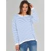 imageANRABESS Womens Striped Sweaters Long Sleeve Top Crewneck Color Block Casual Loose Knitted Pullover Shirts 2025 Fall OutfitsWhite Blue