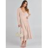 imageANRABESS Womens Wrap Midi Sweater Dresses Long Sleeve V Neck Ribbed Knit Bodycon High Waist Pleated ALine Dress 2025 TrendyAlmond