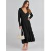 imageANRABESS Womens Wrap Midi Sweater Dresses Long Sleeve V Neck Ribbed Knit Bodycon High Waist Pleated ALine Dress 2025 TrendyBlack
