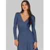 imageANRABESS Womens Wrap Midi Sweater Dresses Long Sleeve V Neck Ribbed Knit Bodycon High Waist Pleated ALine Dress 2025 TrendyDeep Blue