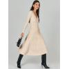 imageANRABESS Womens Wrap Midi Sweater Dresses Long Sleeve V Neck Ribbed Knit Bodycon High Waist Pleated ALine Dress 2025 TrendyKhaki