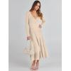 imageANRABESS Womens Wrap Midi Sweater Dresses Long Sleeve V Neck Ribbed Knit Bodycon High Waist Pleated ALine Dress 2025 TrendyKhaki