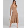 imageANRABESS Womens Wrap Midi Sweater Dresses Long Sleeve V Neck Ribbed Knit Bodycon High Waist Pleated ALine Dress 2025 TrendyLight Camel