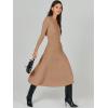 imageANRABESS Womens Wrap Midi Sweater Dresses Long Sleeve V Neck Ribbed Knit Bodycon High Waist Pleated ALine Dress 2025 TrendyLight Camel