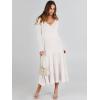 imageANRABESS Womens Wrap Midi Sweater Dresses Long Sleeve V Neck Ribbed Knit Bodycon High Waist Pleated ALine Dress 2025 TrendyWhite