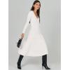 imageANRABESS Womens Wrap Midi Sweater Dresses Long Sleeve V Neck Ribbed Knit Bodycon High Waist Pleated ALine Dress 2025 TrendyWhite