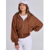 imageANRABESS Womens Zip Up Hoodies Cropped Sweatshirts Casual Comfy Cute Zip Jackets Fashion Trendy Fall Outfits 2025 Y2K ClothesCaramel