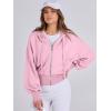 imageANRABESS Womens Zip Up Hoodies Cropped Sweatshirts Casual Comfy Cute Zip Jackets Fashion Trendy Fall Outfits 2025 Y2K ClothesPink