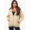 imageANRABESS Womens Zip Up Hoodies Long Sleeve Oversized Sweatshirts Fleece Y2K Jacket Pockets 2025 Fall Outfits Fashion ClothesAlmond