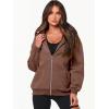 imageANRABESS Womens Zip Up Hoodies Long Sleeve Oversized Sweatshirts Fleece Y2K Jacket Pockets 2025 Fall Outfits Fashion ClothesDeep Brown