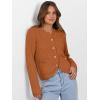 imageCaracilia Womens 2025 Fall Cardigan Sweaters Knitted Dressy Casual Jackets Trendy OutfitsBurnt Orange