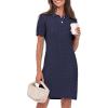 imageANRABESS Short Sleeve Sweater Dress for Women Summer Casual V Neck Cable Knit Mini Polo Dresses 2025 TrendyNavy Blue