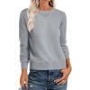 imageANRABESS Sweater for Women Long Sleeve Crewneck 2025 Fall Winter Soft Loose Fit Basic Knit Pullover Sweaters Top OutfitsLight Gray