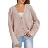 imageANRABESS Women Cardigan Sweaters 2024 Fall Oversized Button Open Front Knit Lightweight Cardigans Fall Outfits OuterwearPink
