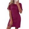imageANRABESS Women Short Sleeve Sleep Night Shirts Comfy Nightgowns Ribbed Pajamas House Sweater Dress 2025 Fall SleepwearBurgundy