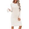 imageANRABESS Womens Nightgown Sweater Dress Long Sleeve Fuzzy Knit Cozy Casual Loungewear 2025 Winter Midi Dress with PocketsBeige