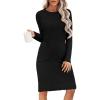 imageANRABESS Womens Nightgown Sweater Dress Long Sleeve Fuzzy Knit Cozy Casual Loungewear 2025 Winter Midi Dress with PocketsBlack