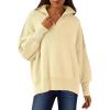 imageANRABESS Womens Oversized Fashion Long Sleeve Quarter Zip Baggy Loose Slouchy Sweater Pullover Tops 2025 Fall OutfitsApricot