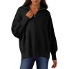 imageANRABESS Womens Oversized Fashion Long Sleeve Quarter Zip Baggy Loose Slouchy Sweater Pullover Tops 2025 Fall OutfitsBlack