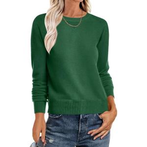 imageANRABESS Sweater for Women Long Sleeve Crewneck 2025 Fall Winter Soft Loose Fit Basic Knit Pullover Sweaters Top OutfitsForest Green
