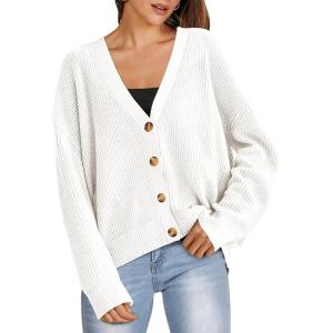 imageANRABESS Women Cardigan Sweaters 2024 Fall Oversized Button Open Front Knit Lightweight Cardigans Fall Outfits OuterwearWhite