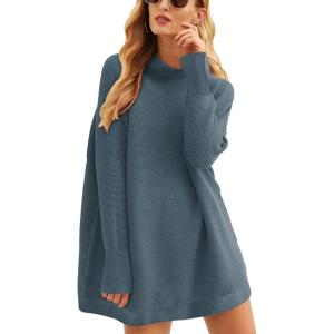 imageANRABESS Women Oversized Casual Loose Turtleneck Long Sleeve Slouchy Baggy Knit Tunic Sweaters Pullover 2025 Fall OutfitsNavy Blue