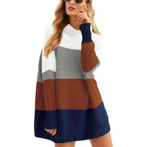 imageANRABESS Women Oversized Casual Loose Turtleneck Long Sleeve Slouchy Baggy Knit Tunic Sweaters Pullover 2025 Fall OutfitsWhite Gray