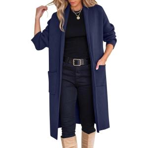 imageANRABESS Womens Cardigan Long Sweater Oversized Open Front Knit Coatigan Duster Coat 2025 Trendy Fall Outfits OuterwearNavy Blue