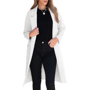 imageANRABESS Womens Cardigan Sweater 2025 Fall Outfits Knitted Lapel Long Coats CoatigansCream White