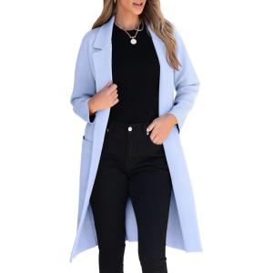 imageANRABESS Womens Cardigan Sweater 2025 Fall Outfits Knitted Lapel Long Coats CoatigansSky