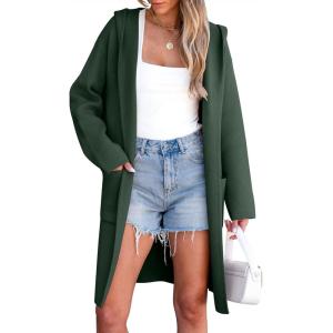 imageANRABESS Womens Cardigan Sweater Oversized Coatigan Knitted Hooded Coat 2025 Fall Outfits OutwearArmy Green