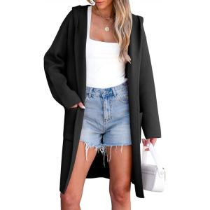 imageANRABESS Womens Cardigan Sweater Oversized Coatigan Knitted Hooded Coat 2025 Fall Outfits OutwearBlack