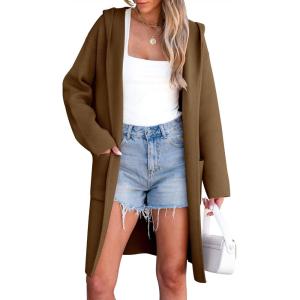 imageANRABESS Womens Cardigan Sweater Oversized Coatigan Knitted Hooded Coat 2025 Fall Outfits OutwearBrown