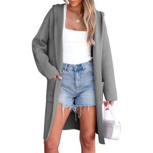imageANRABESS Womens Cardigan Sweater Oversized Coatigan Knitted Hooded Coat 2025 Fall Outfits OutwearGray